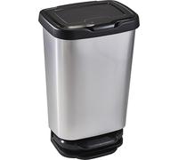 M-Home | Cubeta a pedales o de cocina | Plástico | Plateado | 39,2 x 29,6 x 63,4 cm/40 L | JIVE 40 | PLS8160-91