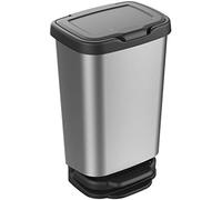 M-home cubo con pedal jive, plástico, gris, 39x29x63.5 cm