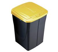 M-HOME Cubo 45 L ECOBIN con Tapa de Color Amarillo 36,5x36x51 cm, Mediano