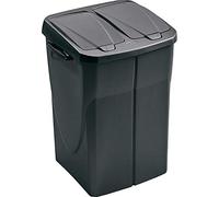 M-Home Mondex PLS 8182-15 Roll Top - Cubo de Basura para Reciclaje con Tapa de plástico y Dos Compartimentos (36 cm x 36,5 cm x 51 cm, 2 x 22,5 l), plástico, Gris Oscuro, 5 L