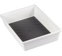 M-Home | Organizador de cajones | Bi-Material plástico Blanco y Silicona Gris | 17,2 x 24,7 x 5,3 cm | Space System | PLS255
