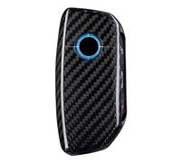 M.JVisun Auténtico Fibra de Carbono Carcasa para Llave para BMW Serie 7 i5 i7 IX X1 X5 X6 X7 XM 2023-2024 3 Botón 4 Botón Funda Llave del Coche Protector - Negro