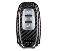 M.JVisun Auténtico Fibra de Carbono Carcasas para Llaves para Audi A4 A4L A5 A6 A6L A7 A8 Q5 Q8 R8 RS4 RS5 RS6 RS7 S4 S5 S6 S7 S8 SQ5 Funda Llave del Coche Protector - Negro
