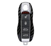 M.JVisun Auténtico Fibra de Carbono Carcasas para Llaves para Porsche 718 911 Carrera 918 Spyder Boxster 981 Cayenne 92A Cayman 981 para Macan para Panamera 970 Funda Llave - Reemplazar Carcasa -Negro
