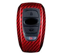M.JVisun Genuine Carbon Fiber Key Fob Cover for Subaru Ascent BRZ Crosstrek Forester Impreza Legacy Levorg Outback STI WRX XV Smart Car Remote Key Fob Case for Men Women - Red