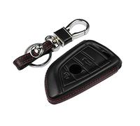 M.JVisun Llave del Coche Real Cuero Carcasas para Llaves para BMW Serie 2 Serie 3 Serie 5 Serie 6 Serie 7 GT5 M4 M5 X1 X2 X3 X5 X5M X6 X6M X7 Funda Protectora - Cuero - Negro