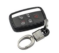 M.JVisun Llave del Coche Suave Caucho Silicona Funda Protectora Para Jaguar XE XEL XF XFL XJ F-PACE F-TYPE Inteligente Llave - Negro - Trenzado Llavero