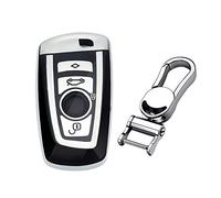 M.JVisun Suave Llave del Coche TPU Carcasas para Llaves para BMW Serie 1 Serie 2 Serie 3 Serie 4 Serie 5 Serie 6 Serie 7 5GT GT3 GT5 X1 X3 X4 M2 M3 M4 M5 M6 - Brillante Plateado - Metal Llavero