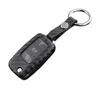 M.JVisun Suave Silicona Llave del Coche Carcasa para Llaves para Seat Alhambra Altea Arosa Exeo Ibiza Leon MII Toledo Plegables Funda Protectora - Negro - Ronda Llavero