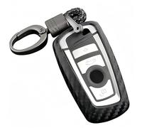 M.JVisun Suave Silicona Llave del Coche Carcasas para Llaves Para BMW Serie 1 Serie 2 Serie 3 Serie 4 Serie 5 Serie 6 Serie 7 5GT GT3 GT5 X1 X3 X4 M2 M3 M4 M5 M6 Funda Protector-Negro-Trenzado Llavero
