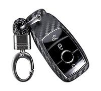 M.JVisun Suave Silicona Llave del Coche Carcasas para Llaves para Mercedes-Benz 2019-2022 Clase A Clase C Clase G 2017-2022 Clase E 2018-2021 Clase S Funda Protectora - Negro - Trenzado Llavero