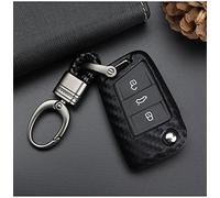 M.JVisun Suave Silicona Llave del Coche Carcasas para Llaves para Volkswagen Atlas e-Golf Golf Jetta Lamando Polo para Tiguan para Touran L Plegables Funda Protectora - Negro - Trenzado Llavero