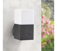 M Ledme - Aplique de Pared Exterior Serie Design, Forma Cuadrada, Casquillo E27, IP54 Impermeable, Acabado Negro, Acero/PMMA, Ideal para Jardines, Terrazas o Fachadas (Bombilla No Incluida)