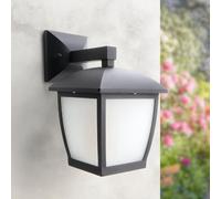 M Ledme - Aplique de Pared Exterior Serie House - IP44 Impermeable, Casquillo E27, Lámpara de Pared Negra de Acero y Cristal para Jardín, Terraza o Entrada (Bombilla No Incluida)