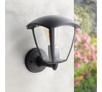 M Ledme - Aplique de Pared Exterior Serie Ronse - IP44 Impermeable, Casquillo E27, Acero y PMMA, Color Negro, para Jardín, Terraza o Entrada (No Incluye Bombilla)