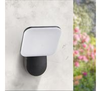 M Ledme - Aplique de Pared LED Mirror 10W para Exterior, Luz Cálida 3000K, 920 Lúmenes, IP54 Impermeable, Acabado Negro Moderno, Iluminación Decorativa para Jardín, Fachada o Terraza