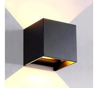 M Ledme - Aplique de pared Negro exterior/interior LED 12W, CCT Regulable de Luz Fría a Luz Cálida, Regulable 2700K-6500K, IP54 Impermeable, ideal iluminación para Exterior. LM6184