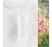 M Ledme - Aplique de Pared White Tube, Impermeable IP54, 2XGU10, para Jardín, Terraza, Fachada, Pared. Bombilla no incluida.