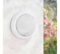 M Ledme - Aplique LED con Sensor Movimiento Sphere 12W Pir 360º, Luz Fría 6000K, Impermeable IP54, Lámpara Moderna para Jardín, Patio y Terraza