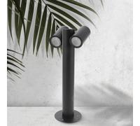 M Ledme - Baliza Double Urban, dos casquillos GU10, IP44 Impermeable resistente, acabado negro mate. Adecuado para entradas, caminos, patios (Bombilla no incluida)