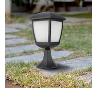 M Ledme - Baliza Exterior Serie House - IP44 Impermeable, Casquillo E27, Lámpara de Pared Negra de Acero y Cristal para Jardín, Terraza o Entrada (Bombilla No Incluida)