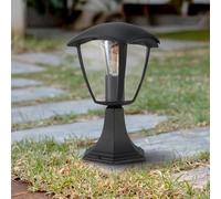 M Ledme - Baliza LED Exterior Serie Ronse para Jardín, Impermeable IP44, Casquillo E27, Acero/PMMA, Estilo Clásico en Negro, Luz Ambiental para Caminos y Terrazas (Sin Bombilla)