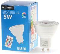 M LEDME - Bombilla LED Colores con mando 5W (Eq. 40 W) casquillo GU10, 350 Lumen, RGBW, Regulable en intensidad, Luz Blanca y de Colores, LM7142