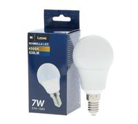 M Ledme - Bombilla Led E14 G45 7W, (Eq. 60W), Luz blanca Neutra (4500k), casquillo E14, 630 Lumen, IP20, Apertura del Haz de Luz 270 nergética y Bajo Consumo. LM7011