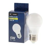 M Ledme - Bombilla Led E27 G45 5W, (Eq. 40W), Luz blanca Cálida (3000k), casquillo E27, 450 Lumen, IP20, Apertura del Haz de Luz 270°, Eficiencia energética y Bajo Consumo. LM7004