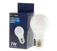M Ledme - Bombilla Led E27 G45 7W, (Eq. 60W), Luz blanca Fría (6000k), casquillo E27, 630 Lumen, IP20, Apertura del Haz de Luz 270°, Eficiencia energética y Bajo Consumo. LM7006