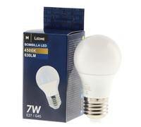 M Ledme - Bombilla Led E27 G45 7W, (Eq. 60W), Luz blanca Neutra (4500k), casquillo E27, 630 Lumen, IP20, Apertura del Haz de Luz 270°, Eficiencia energética y Bajo Consumo. LM7005