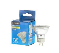 M Ledme - Bombilla Led GU10 Glass 7W, (Eq. 60W), Luz blanca Cálida (3000k), casquillo GU10, 540 Lumen, IP20, Apertura del Haz de Luz 38°, Eficiencia energética y Bajo Consumo. LM7179