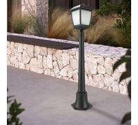 M Ledme - Farol de Exterior Serie House - IP44 Impermeable, tres casquillos E27, Lámpara de Pared Negra de Acero y Cristal para Jardín, Terraza o Entrada (Bombilla No Incluida)