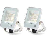 M Ledme - Foco Proyector Led Napoli Plus White 20W, Protección IP65, Regulable de Luz Fría a Luz Cálida 2700K-6500K, Iluminación exterior, De uso para jardín, patios, parking, hotel, naves etc.