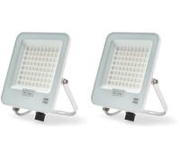 M Ledme - Foco Proyector Led Napoli Plus White 50W, Protección IP65, Regulable de Luz Fría a Luz Cálida 2700K-6500K, Iluminación exterior, De uso para jardín, patios, parking, hotel, naves etc.