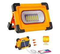 M LEDME - Foco Proyector LED Solar PowerBank Portátil con Batería, 2.700 lumen, IP65 Impermeable, Recargable, Luz para trabajo, Recargable USB o Solar, Camping, Garaje, Pescar.