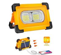 M Ledme - Foco Proyector LED Solar PowerBank Portátil con Batería, 4.500 lumen, Recargable, Luz para trabajo, Recargable USBo Solar, Camping, Garaje, Pescar, LM6335