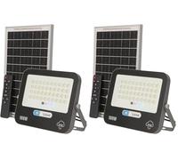 M Ledme - Foco Solar Led 100W con mando a distancia, 1000 lumens, regulable intensidad de luz, IP65, Color Luz Fría (6000k), batería de gran capacidad 10.000 mAh. Longitud del cable 2,10M