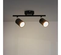 M Ledme - Lámpara de Techo Serie Black 2 Focos Gu10, Para Uso en Interiores Secos IP20, No Incluye Bombilla, Aplicable a Baño, Salón, Dormitorio y Cocina