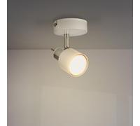 M Ledme - Lámpara de Techo Serie White 1 Focos Gu10, Para Uso en Interiores Secos IP20, No Incluye Bombilla, Aplicable a Baño, Salón, Dormitorio y Cocina