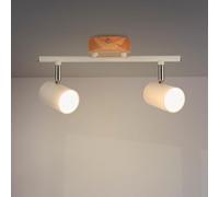 M Ledme - Lámpara de Techo Serie Wood, 2 Focos Gu10, Para Uso en Interiores Secos IP20, Aplicable a Baño, Salón, Dormitorio y Cocina (No incluye bombilla)