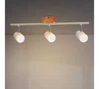 M Ledme - Lámpara de Techo Serie Wood, 3 Focos Gu10, Para Uso en Interiores Secos IP20, Aplicable a Baño, Salón, Dormitorio y Cocina (No incluye bombilla)