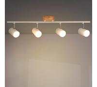 M Ledme - Lámpara de Techo Serie Wood, 4 Focos Gu10, Para Uso en Interiores Secos IP20, Aplicable a Baño, Salón, Dormitorio y Cocina (No incluye bombilla)