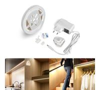 M Ledme - Luz LED debajo de la Cama 3W, Con Sensor de Movimiento, Bed Lighting IP20, Regulable, 3000K Blanco Cálido, para Armario, Cocina, Pasillo. Fácil de montar. LM2217