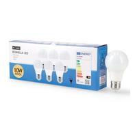 M Ledme - Pack 6, Bombilla Led E27 A60 10W, Luz neutra (4000k), casquillo E27, 820 Lumen, IP20, Apertura del Haz de Luz 200°, Eficiencia energética y Bajo Consumo. LM7611