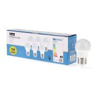 M Ledme - Pack 6, Bombilla Led E27 G45 7W, Luz cálida (3000k), casquillo E27, 630 Lumen, IP20, Apertura del Haz de Luz 200°, Eficiencia energética y Bajo Consumo. LM7606