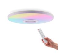 M Ledme - Plafón de Techo LED Magic Regulable de 25W, Temperatura y color de luz Personalizable RGB+CCT, Ángulo 180º, IP20, con Control Remoto y Aplicación, Adecuada Para Baño, Dormitorio, LM6610