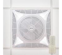 M Ledme - Ventilador de Techo Armstrong Square 68W con luz Led Blanca Fría (6000k), Empotrado, 1172LM, Control remoto, Motor AC, Silencioso, 3 velocidades, ideal para oficinas. LM8087