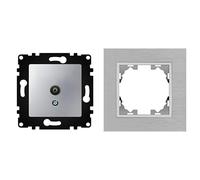 M Ledme WESA - Toma Final de Pared de Televisión con Marco de Aluminio Gris, Fácil instalación con Opción a Distintos Diseños.