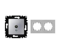 M Ledme WESA - Toma Final de Pared de Televisión con Marco de Aluminio Gris, Fácil instalación con Opción a Distintos Diseños.